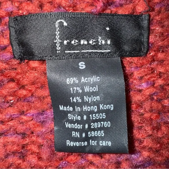 Frenchi Red Faux Fur Trim Cardigan - Picture 10 of 11